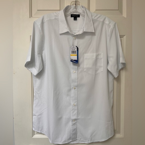 NWT Nautica White Short Sleeve Uniform Shirt Boys M (12/14) - Picture 3 of 11